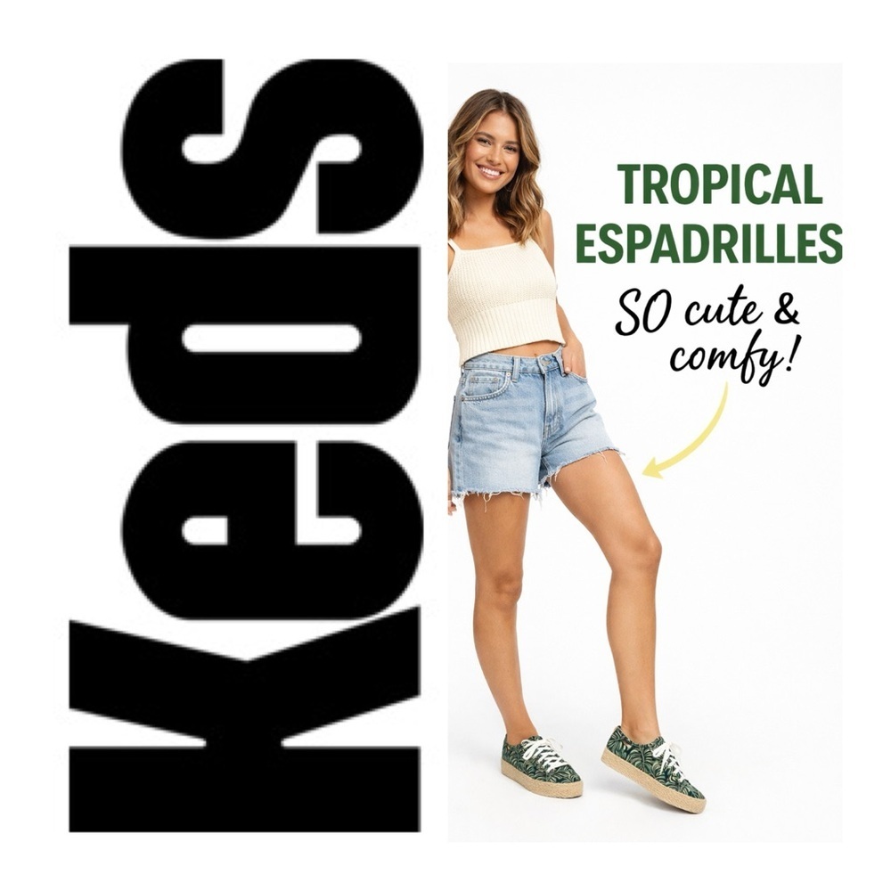KEDS Green Tropical Platform Sneakers